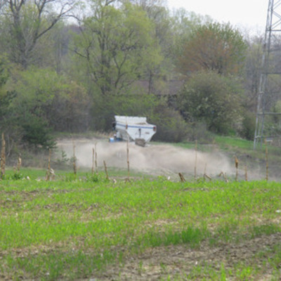Liming a food plot 3
