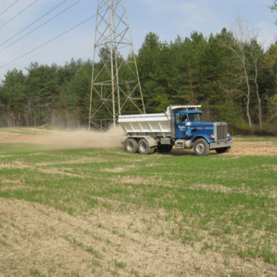 Liming a food plot 5