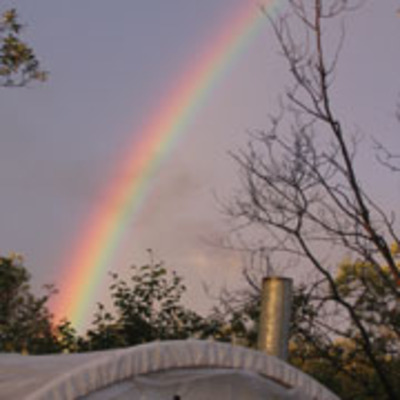 Tent camp rainbow